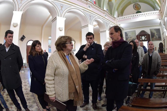 Bordet, junto al intendente de Nogoyá, Rafael Cavagna, dejó inaugurado el Simposio de Esculturas Itinerante.